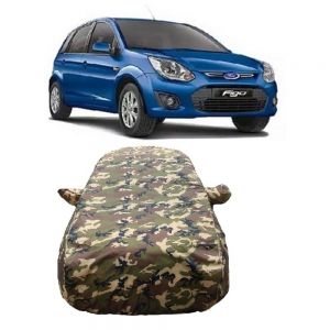 Waterproof Car Body Cover Compatible with Figo Old with Mirror Pockets (Jungle Print)